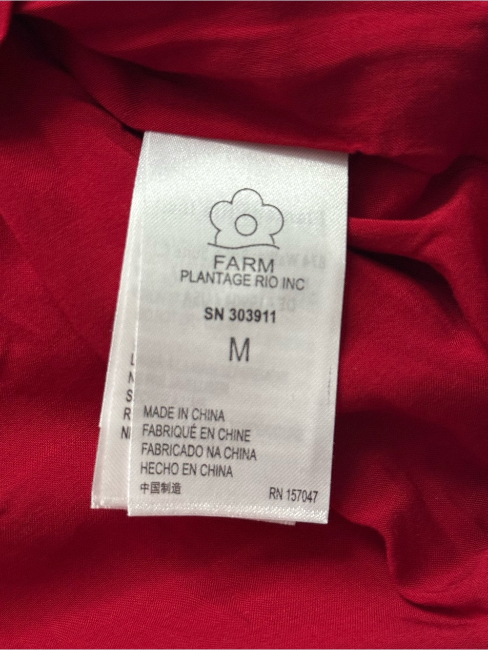 Farm Rio Red Shiny Flowers Velvet Mini Dress Medium Deep V Neck Ruched⁠ - Picture 16 of 16